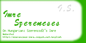 imre szerencses business card